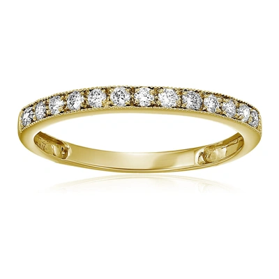 Vir Jewels 1/4 Cttw Diamond Wedding Band With Milgrain 14k White Or Yellow Gold Prong Set In Silver