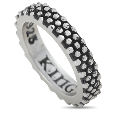 King Baby Sterling Silver Thin Industrial Texture Ring In Multi-color