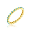 Adornia 14k Gold Plated Imitation Turquoise Cabochon Eternity Ring In White