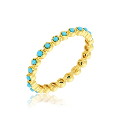 Adornia 2mm Bezeled Turquoisette Eternity Band Ring In White