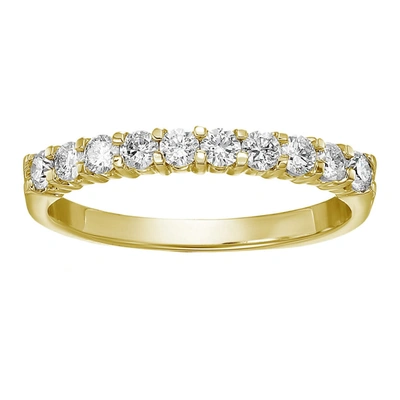 Vir Jewels 1/2 Cttw Diamond Wedding Band Prong Set 14k Yellow Gold Prong Set 10 Stone Round In Silver