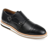 Thomas & Vine Thatcher Perforated Leather Monk Strap Derby In Black