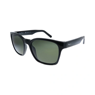 Ferragamo Salvatore   Sf 959s 001 55mm Unisex Square Sunglasses In Black