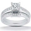 Pompeii3 1ct Princess Cut Channel Set Diamond Wedding Engagement Ring 14k White Gold In Silver