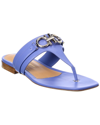 Ferragamo Rikis Calfskin Gancini Thong Sandals In Blue