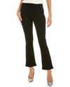 Nydj Pull-on Ankle Slim Bootcut Faux Suede Pants In Black