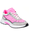 Valentino Womens Pink Ready Go Runner Mesh And Leather Trainers 4.5 In White