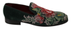 DOLCE & GABBANA Dolce & Gabbana Velvet Floral Embroidery Loafers Men's Shoes