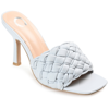 Journee Collection Women's Raquelah Woven Stiletto Sandals In Blue