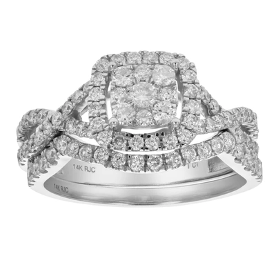 Vir Jewels 1 Cttw Diamond Wedding Engagement Ring Set 14k White Gold Composite Bridal