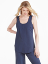 Nic + Zoe Tie Front Tech Stretch Tank In Blue