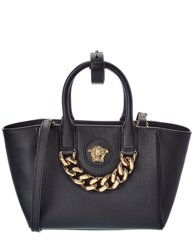 Versace La Medusa Small Chain Tote Bag In Black