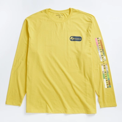Nautica Mens Big & Tall Sustainably Crafted Graphic Long-sleeve T-shirt In Yellow
