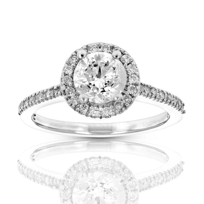 Vir Jewels 1.30 Cttw Igi Certified Diamond Engagement Ring 14k White Gold Halo Prong Bridal In Silver