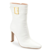 Journee Collection Elaine Croc Embossed Comfort Foam Bootie In White