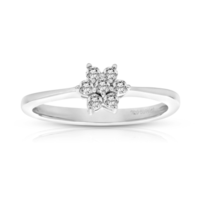 Vir Jewels 1/5 Cttw Cluster Composite Diamond Ring 10k White Gold Engagement Bridal In Silver