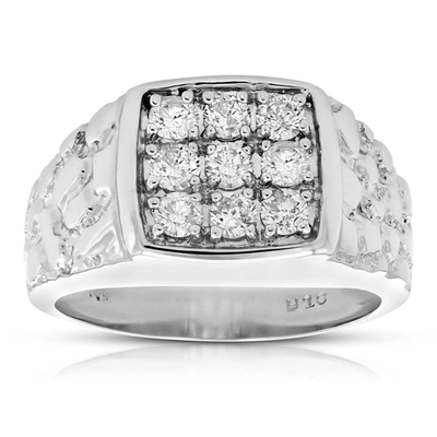 Vir Jewels 1 Cttw Men's Diamond Ring 14k White Gold Wedding Engagement Bridal Style In Silver