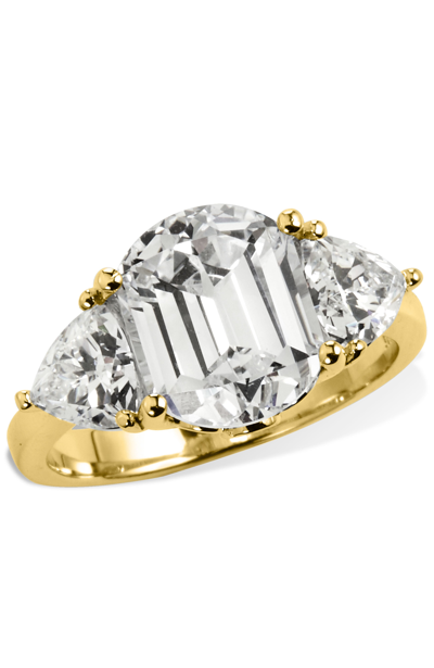 Savvy Cie Jewels 18k Vermeil Tycoon Cut 3 Stone In Gold