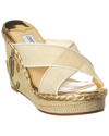 JIMMY CHOO Jimmy Choo Dovina 100 Mesh & Raffia Wedge Sandal