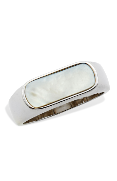 Savvy Cie Jewels Sterling Silver Mop Ring In White