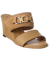 Ferragamo Chaim Suede & Leather Gancini Wedge Sandals In Brown