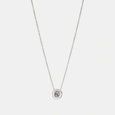 Coach Outlet Open Circle Stone Strand Necklace In Silver