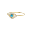 Adornia 14k Gold Plated Evil Eye Ring In Blue