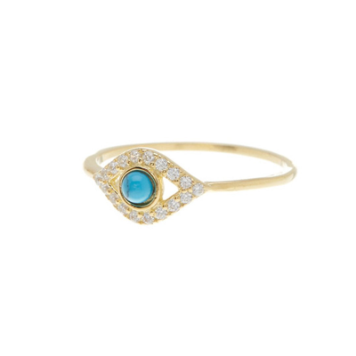 Adornia 14k Gold Plated Evil Eye Ring