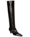 Khaite Davis Slouchy Leather Knee Boots In Black