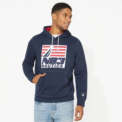 Nautica Mens Big & Tall N83 Graphic Pullover Hoodie In Blue