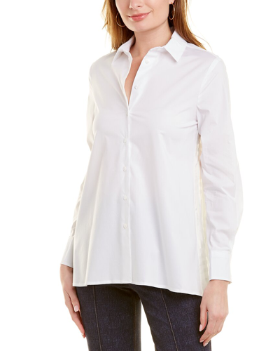 Pearl By Lela Rose Sheer Plaid Back Shirt In White