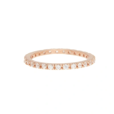 Adornia Crystal Eternity Band Ring Rose Gold