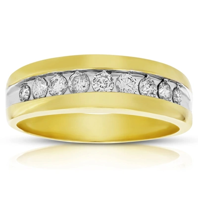 Vir Jewels 0.80 Cttw Comfort Fit Diamond Wedding Band 14k Yellow Gold Channel