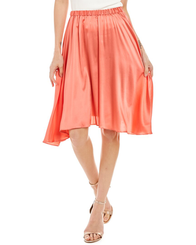 Adriana Iglesias Cira Silk-blend Skirt In Pink