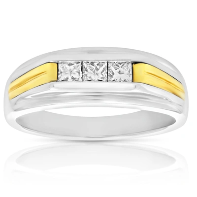 Vir Jewels 2/5 Cttw Men's Diamond Ring 14k White Gold In Silver