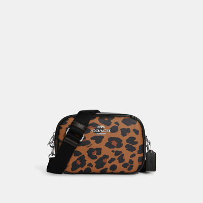 Coach Outlet Jamie Camera Bag In Signature Canvas With Leopard Print In Brown
