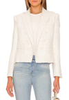 L'agence Brooke Double Breasted Crop Blazer In Ivory In White