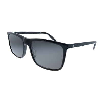 Mont Blanc Montblanc  Mb 0116s 001 Unisex Rectangle Sunglasses In Black