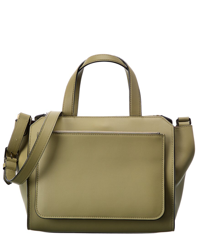 Valextra Passepartout Medium Leather Tote In Green