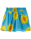 Stella Mccartney Light-blue Skirt For Girl With Yellow Daisies In Multi