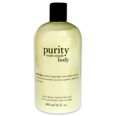 Philosophy Purity Made Simple Body 3-in-1 Shower Bath & Shave Gel By  For Unisex - 16 oz Shower & Sha In Green