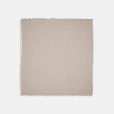 Coach Outlet Signature Oversized Square Scarf In Beige