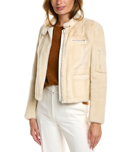 Brunello Cucinelli Shearling Jacket In Beige