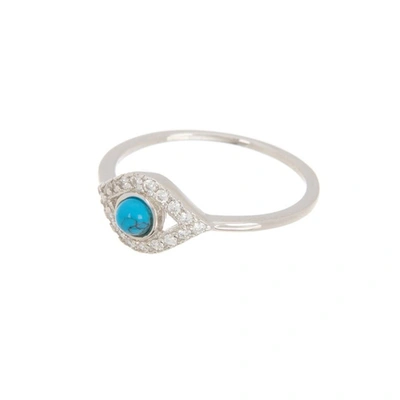 ADORNIA EVIL EYE RING SILVER