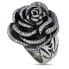 KING BABY SILVER AND WHITE CUBIC ZIRCONIA ROSE RING