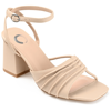Journee Collection Shillo Pleated Sandal In Beige