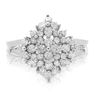 Vir Jewels 3/4 Cttw Diamond Cocktail Ring 10k White Gold Wedding Engagement In Silver