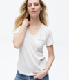 Michael Stars Nellie Puff-sleeve Supima Cotton Top In Beige