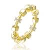 Rachel Glauber Gold Plated Cubic Zirconia Band Ring In Gold