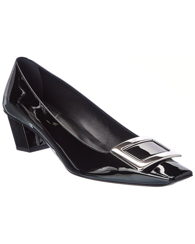 Roger Vivier Black Leather Ballet Flats